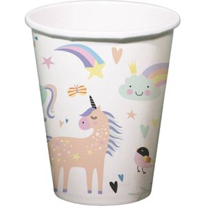 Folat Unicorns & Rainbows 68343 Bekers - 250 ml - 6 stuks - Meerkleurig