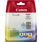 Canon - CLI-8 C/M/Y Inktcartridges - Cyan, Magenta, Geel - 3x13ml