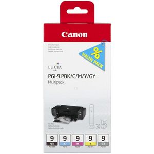Canon PGI-9 multipack PBK/C/M/Y/GY Inktcartridge (origineel)
