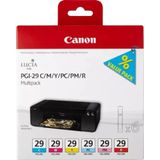 Canon PGI-29 Multipack Inktcartridges - Cyan, Magenta, Yellow, Photo Cyan, Photo Magenta, Red - 6 Stuks