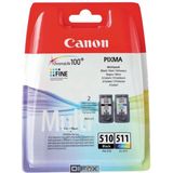 Canon - PG-510/CL-511 - Inktcartridges - Zwart/Kleur