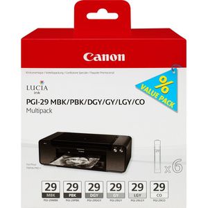 Canon PGI-29 Inktcartridge Multipack - Matte Black - Photo Black - Dark Grey - Grey - Light Grey