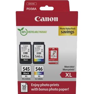 Canon PG-545XL/CL-546XL - Inktcartridge / Zwart / Kleur / Hoge Capaciteit / 50 Vellen Fotopapier