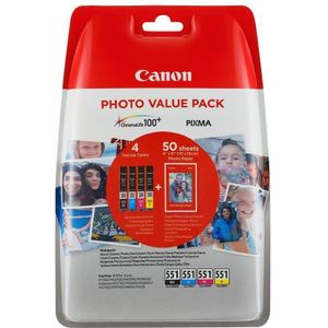 Canon CLI-551 - Inktcartridge - Zwart / Cyaan / Geel / Magenta