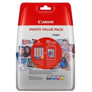 Canon CLI-571- Inktcartridge - Zwart / Cyaan / Geel / Magenta
