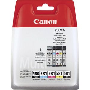 Canon - PGI-580 PGBK/CLI-581 CMYBK Multipack - Cyaan, Magenta, Geel, Zwart - Cartridge set