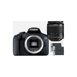 Canon EOS 2000D-camera + 18-55mm IS II-lens + LP-E10-accu