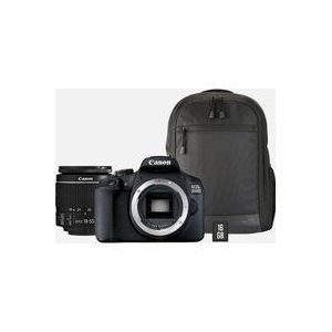 Canon EOS 2000D-camera + EF-S 18-55mm IS II-lens + backpack