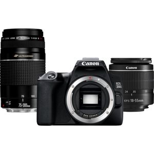 Canon EOS 250D 18-55mm III + 75-300mm III - Black