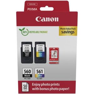 Canon PG-560 / CL-561 inktcartridge 2 stuk(s) Origineel Normaal rendement Zwart, Cyaan, Magenta, Geel
