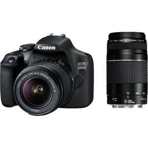 Canon EOS 2000D - Spiegelreflexcamera - 18-55mm + 75-300mm Lensen