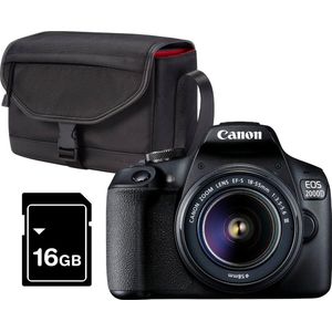 Canon Reflexcamera Eos 2000d + Ef-s 18-55mm Sb130 Schoudertas 16 Gb Sd Kaart (2728c054aa)