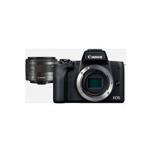 Canon EOS M50 Mark II + EF-M 15-45mm f/3.5-6.3 IS STM (Black) - Mirrorless camera built for content creators and streamers (4K, Vari-Angle screen, HDMI output, mic connection, YouTube live streaming)