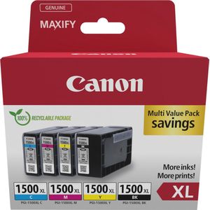 Original Canon Tintenpatronen PGI-1500XL CMYK, Mixpack, cyan, magenta, gelb, schwarz