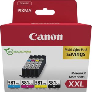 Canon Inktcartridge CLI-581XXL C/M/Y/BK Multi Pack Origineel Combipack Zwar - Cyaa - Magent