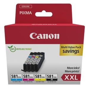 Canon CLI-581XXL Inktcartridge Multipack - Zwart/Cyaan/Magenta/Geel - Groot Volume