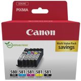 Canon Original PGI-580 + CL-581 Druckerpatronen Multipack - 1 x schwarz / je 1 x CMY (2078C007)