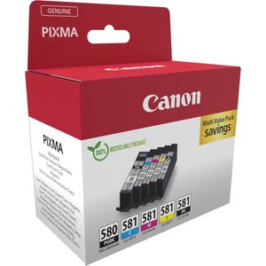 Canon CLI-581 5-Pack zwart en kleur (2078C007) - Inktcartridge - Origineel