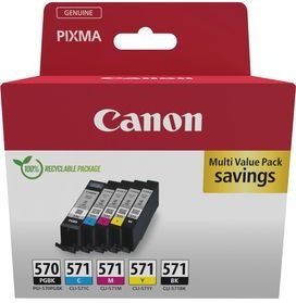 Canon - PGI-570/CLI-571 Multipack - Inktcartridges - Zwart/Cyaan/Magenta/Geel