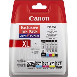 Canon Multipack 0318c009 Pgi-570xl / Cli-571 Zwart-cyaan-magenta-geel (0318c009)