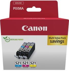 Canon - CLI-521 - Inktcartridge - C/M/Y - 9 ml - Multipack