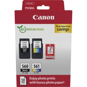 Canon PG-560/CL-561 3713C008 inktcartridge - 2 stuk(s) - Origineel - Zwart, Cyaan, Magenta, Geel