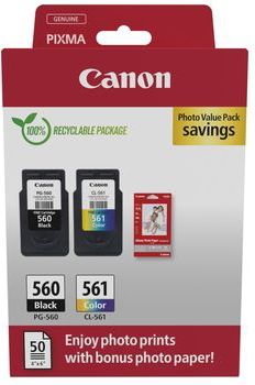 Canon - PG-560 + CL-561 - Inktcartridges + GP-501 - Multi-color - Set