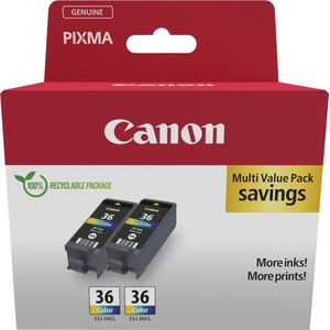 Canon Original CLI-36 color Druckerpatronen 2er-Pack - cyan magenta gelb