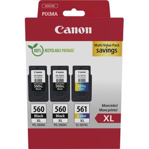 Canon Multipack 2 X Pg-560xl / Cl-561xl Zwart-cyaan-magenta-geel (3712c009)