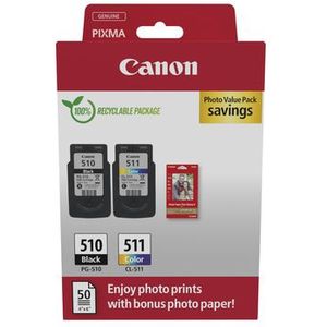 Canon - PG-510 + CL-511 - Inktcartridges + Fotopapier - 50 Vellen GP-501