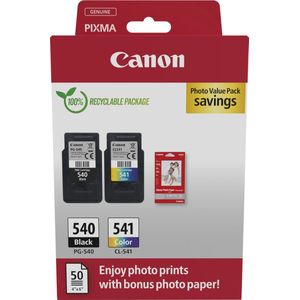 Canon PG-540 + CL-541  schwarz, color Druckköpfe + Fotopapier, 2er-Set