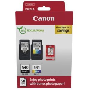Canon PG-540/CL-541-Inktcartridges + Fotopapier - 50 Vellen - Glanzend