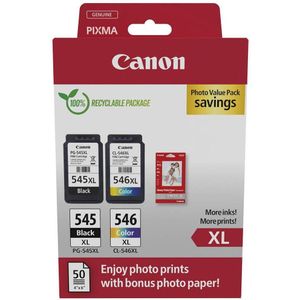 Canon PG-545XL / CL-546XL multipack met fotopapier zwart en kleur Hoge Capaciteit