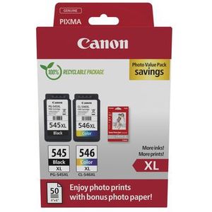 Canon PG-545XL/CL-546XL Multipack met Fotopapier - Zwart en Kleur