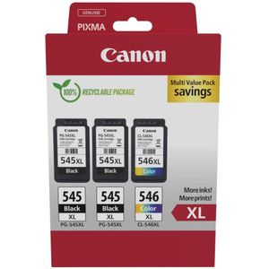 Canon PG-545XL CL546XL Inktcartridges - 3 Stuks - Zwart + Kleur