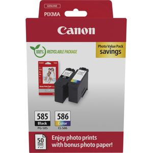 Canon - 585/CL-586 Photo Value Pack - Inktcartridge - Zwart en Kleur - Origineel