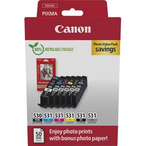 Canon - PGI-530/CLI-531 - Cartridges + Fotopapier - 50 Vellen