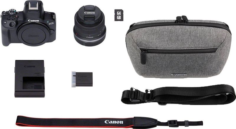 Canon R50 - Systeemcamera - Zwart - APS-C Sensor - Inclusief Accessoires