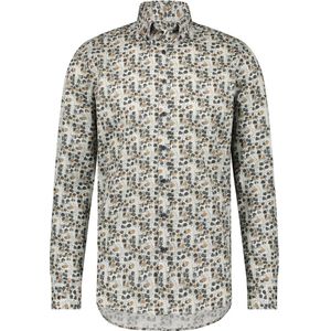 State Of Art Overhemd Bladeren Grijs - Maat M - Heren - Overhemden Casual