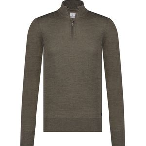 State of Art - Half Zip Wol Mix Taupe - Heren - Modern-fit