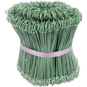 Geplastificeerde drilbinders - groen - 120mm - 1000 stuks