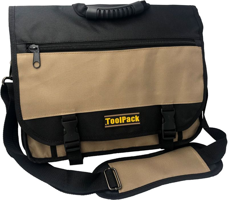 ToolPack - Gereedschap- en Aktentas - Zwart-Khaki - Polyester - Multifunctioneel Ontwerp