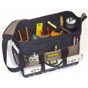 Toolpack - Gereedschapstas - Zwart-Khaki - 600D Polyester - 40x31x22 cm