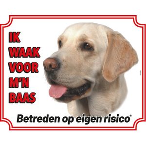 Waakbord 02 - Labrador - Blond - Polystreen - 20x25cm