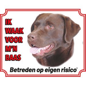 Waakbord - Labrador Retriever - Polystreen - Witte Achtergrond