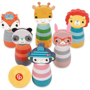 Fisher Price - Houten Kegelspel Dieren - Spel - Multikleur - Hout - Inclusief 6 Kegels en 1 Bal