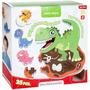 Little Stars - Foam Vloerpuzzel - Dino - 36 Stukjes