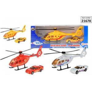 Helicopter met Metalen Auto