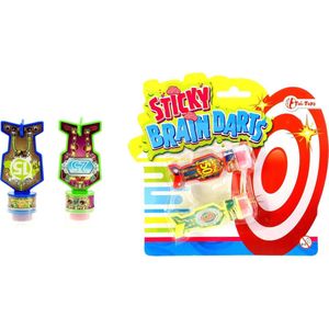 Toi Toys Sticky figuur Kleverige darts -2stuks op blisterkaart verschillende Rubber Toi-Toys Squishy (10.0000cm x 3.0000cm)