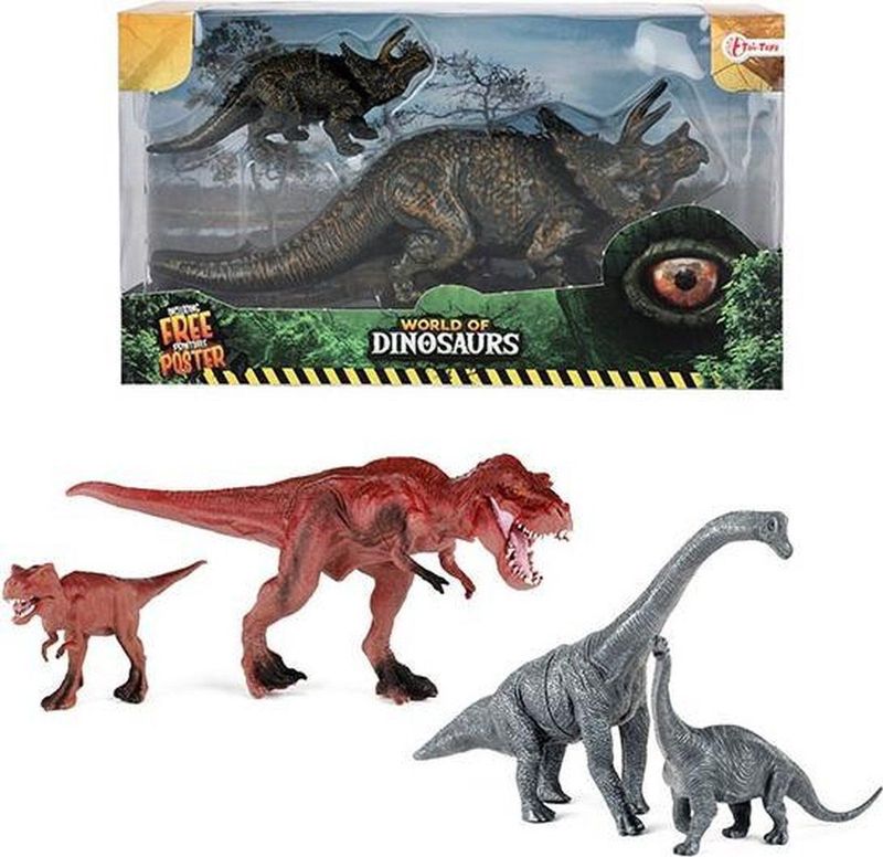 Toi Toys World of Dinosaurs Moeder met kind dino bruin Kunststof Toi-Toys Speelfiguur (29.0000cm x cm)